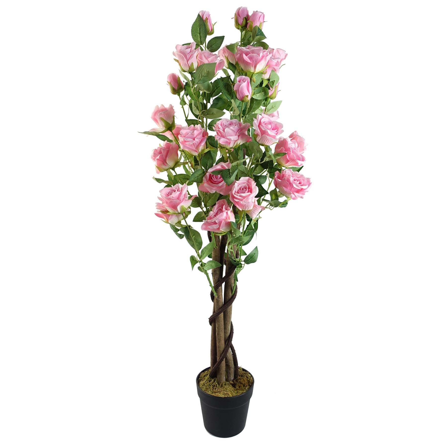 Leaf Design UK Realistischer künstlicher Blütenbaum, 105 cm, rosa Rose