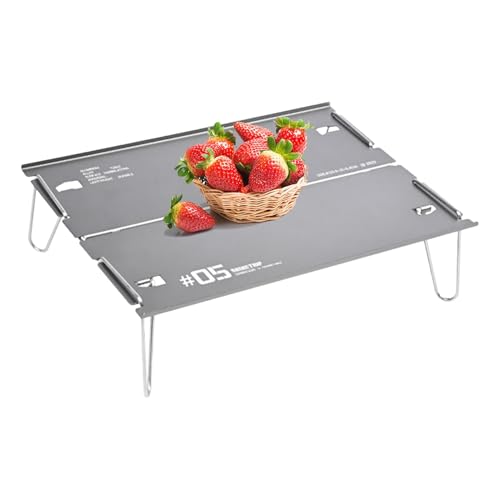 Camping-Klapptisch, zusammenklappbarer Campingtisch, tragbar, faltbar, Picknick, Aluminium, Camping-Klapptisch, Ulltralight Strand-Beistelltisch, kompakter Rucksack-Tisch für Camping, Picknicks,