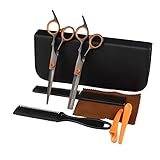 NEYENS Haarschere Friseur Schneiden Effilierschere Set Haarschneiden Salon Haarschere Heimgebrauch für Mann Frau (Farbe: 6.0 8set hc)