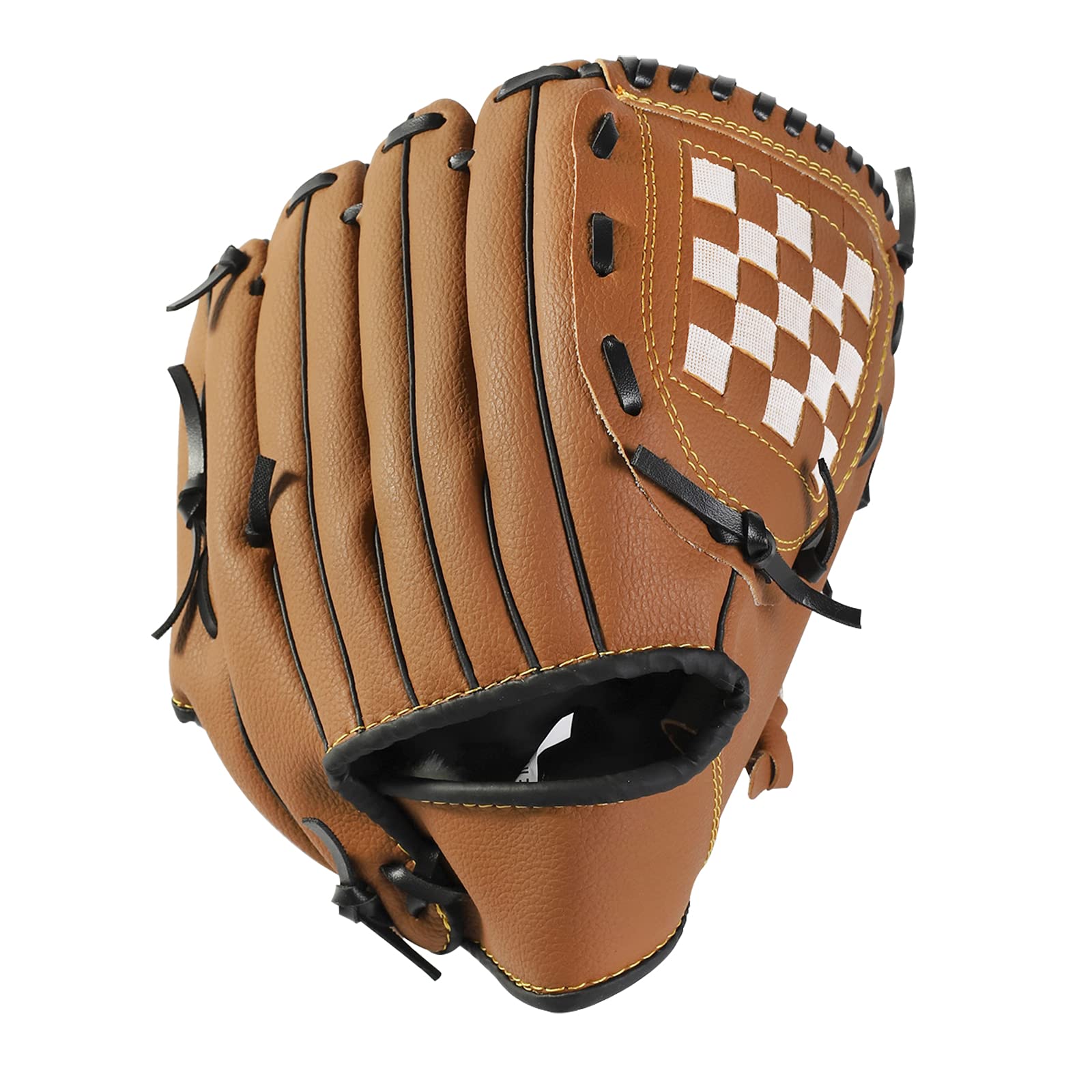 Baseball-Handschuh mit PU-Leder, Sport-Handschuhe, Softball-Handschuhe, verstellbar, Wurfhandschuhe, Baseball-Training, für Jugendliche und Erwachsene, linker Handschuh