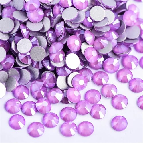 Bulk Flatback Strasssteine, Kristall Hotfix, 1440 Stück Hotfix-Strasssteine, Nicht-Hotfix-Strasssteine, Glitzer-Strasssteine, Kristall-Strass-Diamant-Nagel-Charms, Nagelkunst-Dekorationen(Purple Mocha