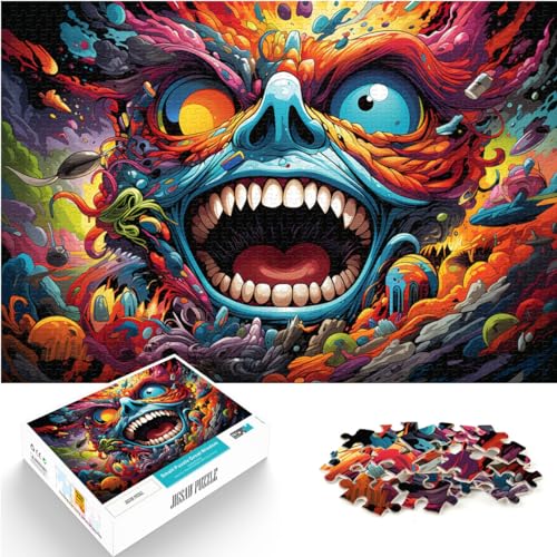 Puzzle für Fantasy, bunter Dämon, 1000 Puzzleteile für Erwachsene, Holzpuzzle, jedes Teil ist einzigartig – anspruchsvolles, unterhaltsames Familienspiel, 1000 Teile (50 x 75 cm)