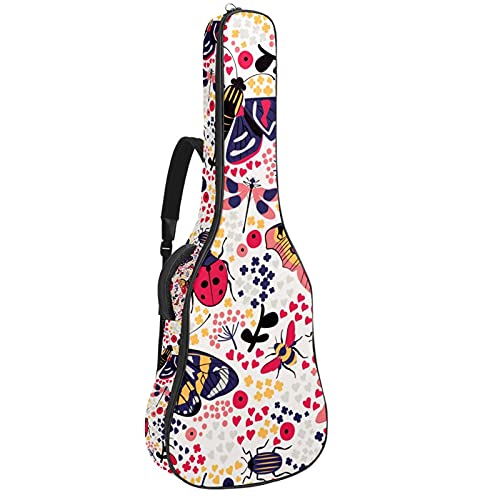 Gitarrentasche Schutz- und Transporttasche für akustische und klassische Gitarren wasserfest und gepolstert Schmetterlingstier 108.9x42.9x11.9 cm