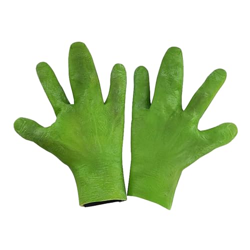 Aurgiarme Halloween Alien für Erwachsene Halloween Gesicht Glvoes für Männer/Frauen Halloween Party Cosplay Maskerade Halloween Alien Halloween Alien Gruselig Alien Realistisches Latex