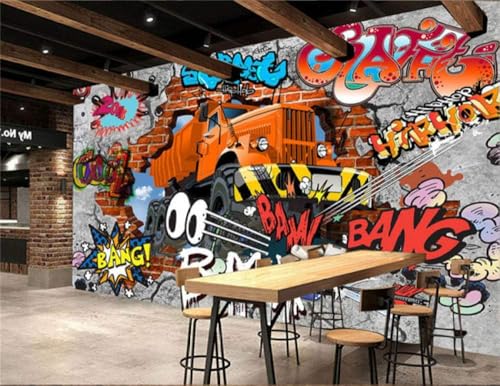 Nostalgisches Auto-Graffiti 3D Tapete Poster Restaurant Schlafzimmer Wohnzimmer Sofa TV Dekorative Wand-150cm×105cm