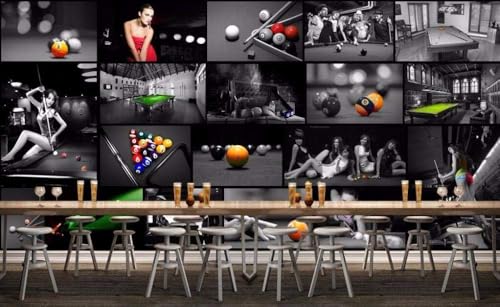 Billard Sexy Frauen 3D Tapete Poster Restaurant Schlafzimmer Wohnzimmer Sofa TV Dekorative Wand-350cm×256cm