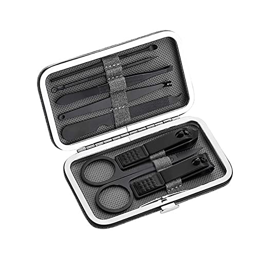 AIHEDOUJ Nagelknipser-Set aus Edelstahl, 8-teilig, Schere, Anzug, Nagelwerkzeug, Box, Trimmer, Fellpflege, Maniküre-Schneider-Kits