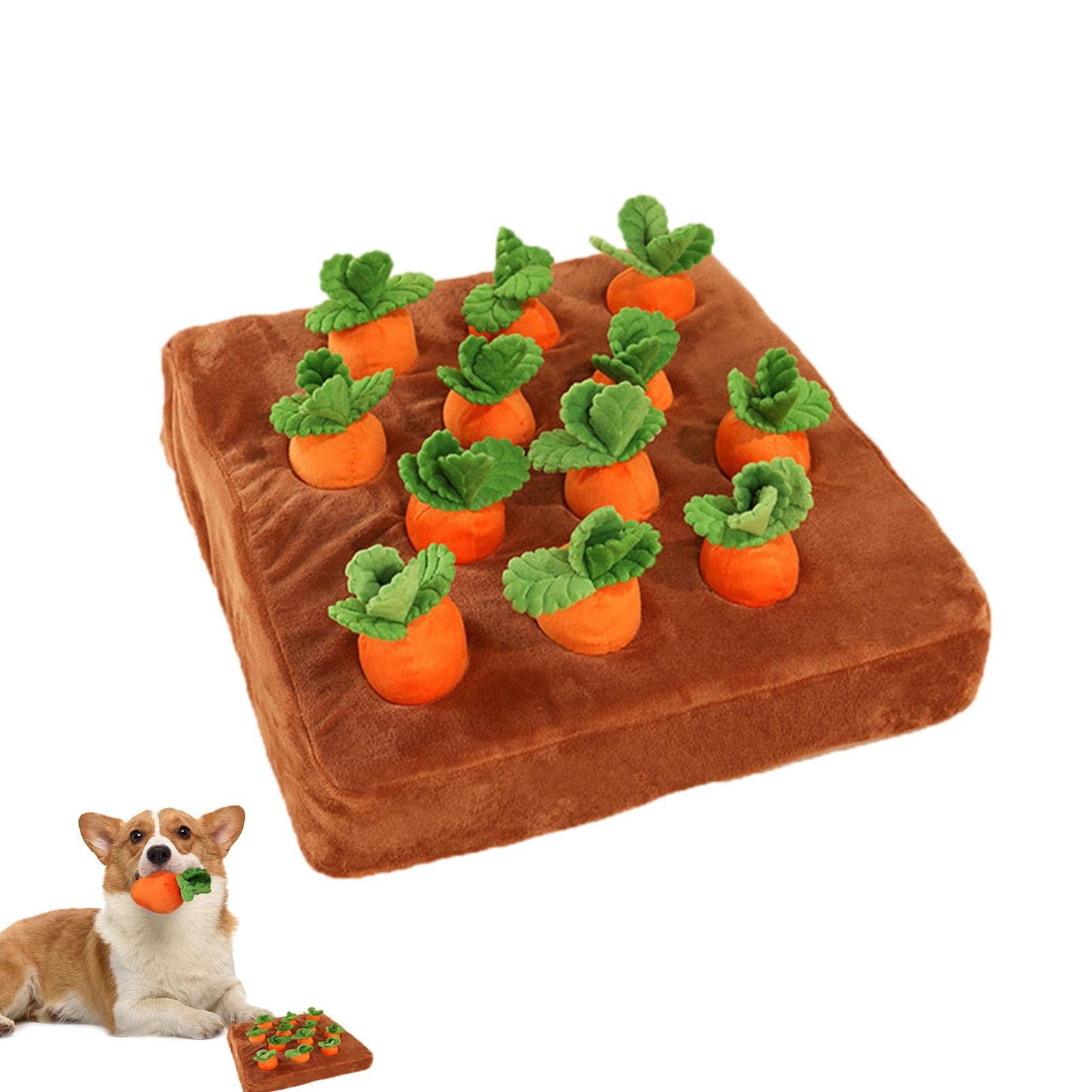 Bubei Karotten Hunde-Puzzle-Spielzeug, Verstecken und Suchen Karottenfarm Hundespielzeug, Bereicherung Haustier Futtermatte für Geruchstraining und langsames Fressen, für kleine, mittelgroße und große