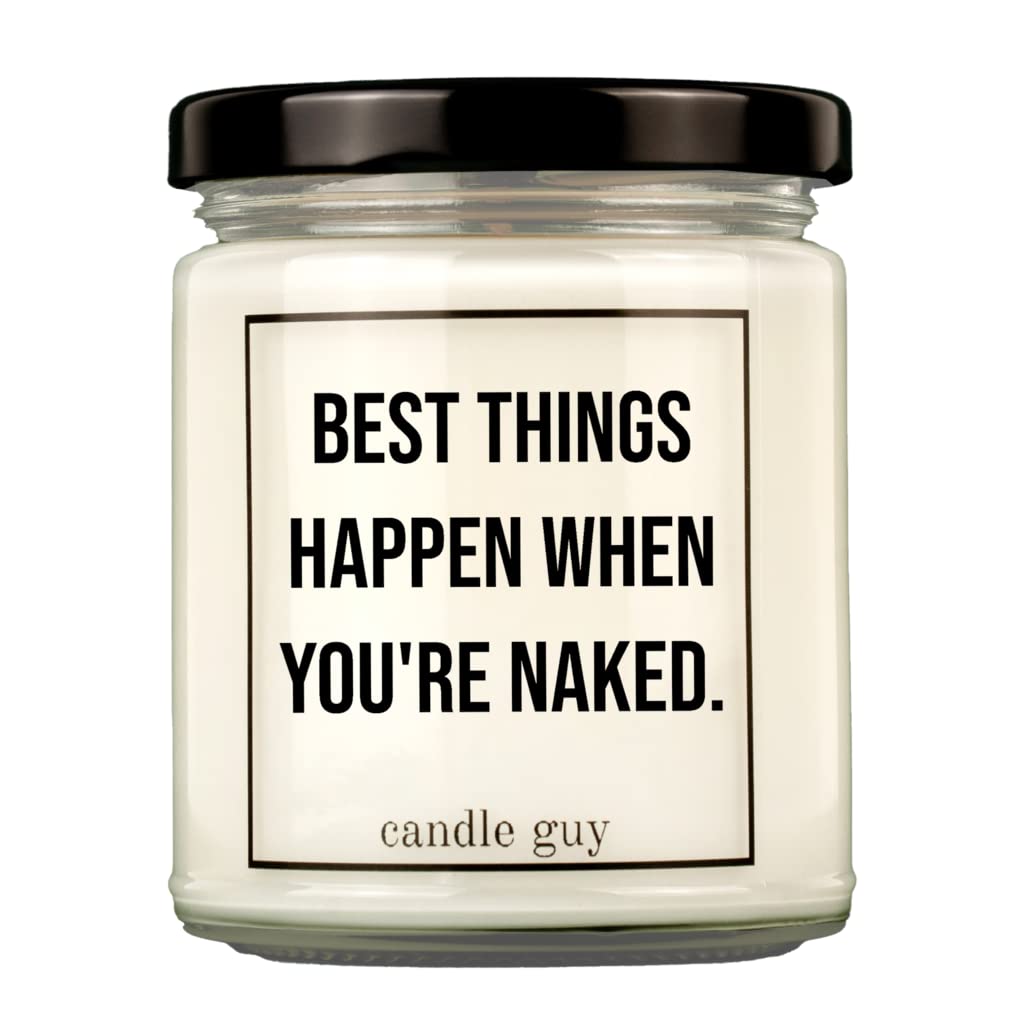 candle guy Duftkerze | Best things happen when you're naked. | Handgemacht aus 100% Sojawachs | 70 Stunden Brenndauer