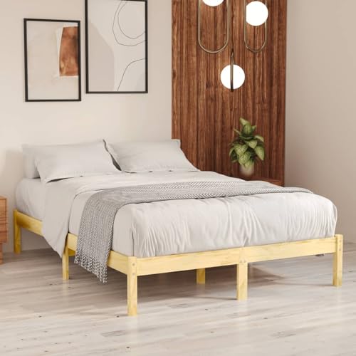 Juroupi Massivholzbett Betten Bettgestell Holz Bed Frame Möbel für das Schlafzimmer Holzbett Kiefernholz 140x200 cm