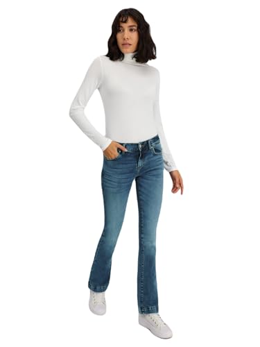 LTB Jeans Damen Jeanshose Fallon - Jeans Damen mit Reißverschluss und einfachen 5 Taschen, Flacher Vorderseite und mittlerer Taille aus Baumwollmischung - Dunkel Blau Größe 30/32