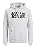 Jack & Jones Kapuzenpullover mit Logo, grau, XXL