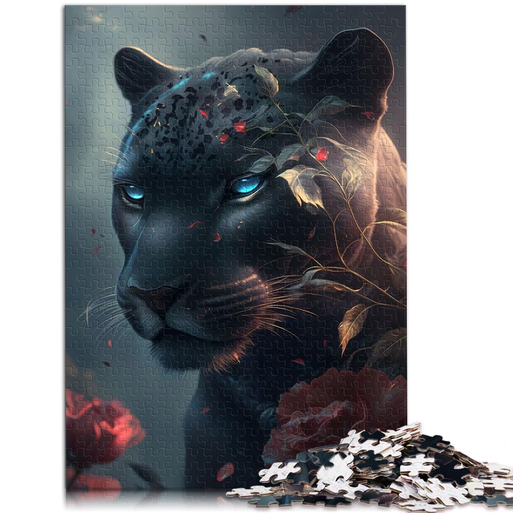 Puzzles zum Verschenken, Black Panther Fantasy Puzzles für Erwachsene, 1000 Teile, Holzpuzzles für Familienspaß und Spieleabende, 1000 Teile (50 x 75 cm)