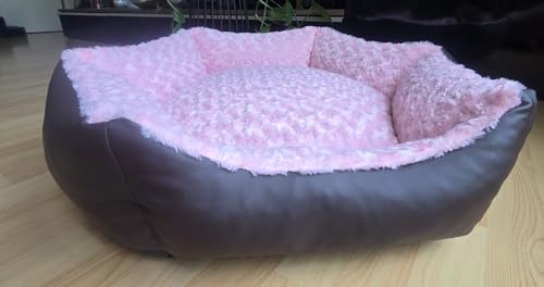 Hundebett Stella (90 cm, braun/rosa)