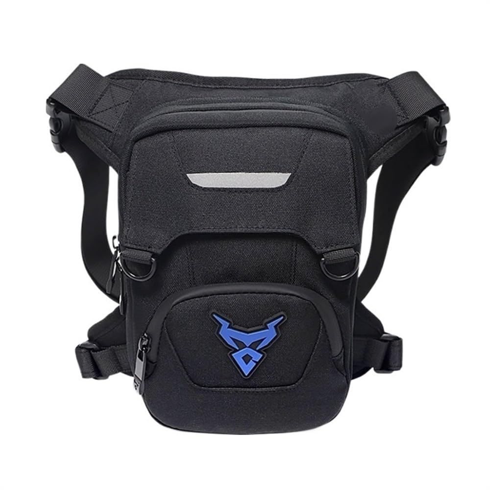 Beintasche Herren Motorrad Drop Taille Bein Tasche Oberschenkel Gürtel Hüfte Bu wasserdichte Motorrad Reise Einstellbare männer Geldbörse Fanny Pack Taschen Motorrad Beintasche(Color:Blue MC0129)