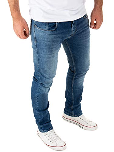 WOTEGA Jeans Herren Justin Slim - Jeans Hosen für Männer - dunkel Blaue Denim Stretch Hose Jeanshose, Blau (Blue Indigo 193928), W29/L32