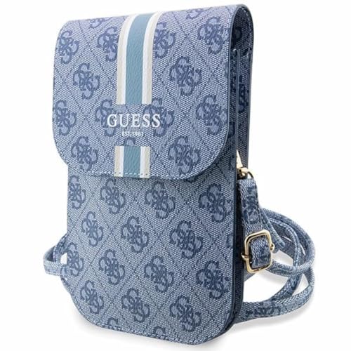 Guess PU 4G Printed Stripes Phone Bag - blue (GUWBP4RPSB)