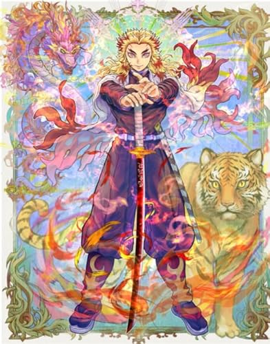 HfmQuisutron Jigsaw Puzzle 1000 Stück Schlacht Abenteuer Anime-Charakter Tanjirou Poster Entzündliche Säule Holzpuzzle Home Stressabbau Spiel Ty19Zw