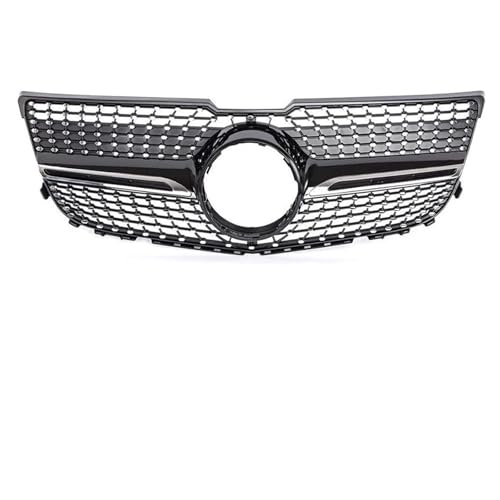 Frontgrills Für Benz Für GLK Klasse X204 2013 2014 2015 Auto Stoßstange Haube Mesh Front Grill Oberen Racing Schwarz/Silber Grille Front Bumper Grille(Diamond Black)