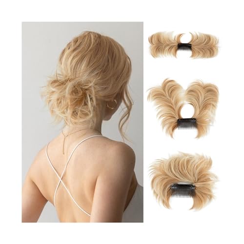 Haarteile Haarknoten Clip-In-Haarteile, Donut-Hochsteckfrisur, Kunsthaar-Dutt-Extensions, unordentliches lockiges Haar, Chignon, Haargummis, Haarteile for Frauen Brötchen Haare(27H613)