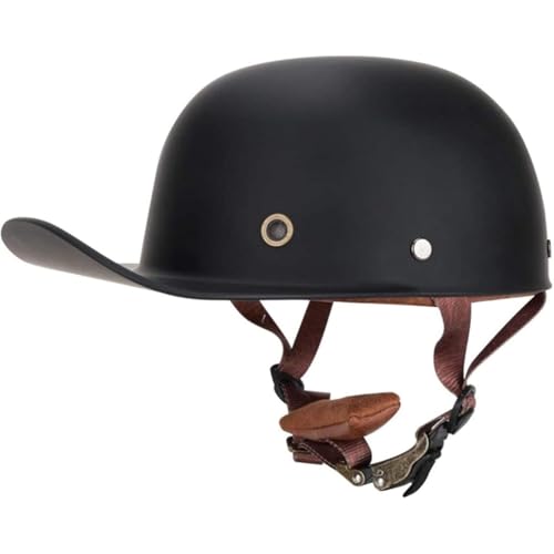 BYFHHHH Vintage Retro Open Face Motorradhelm, ECE-Zertifizierte Baseballkappe Halbhelme Für Männer Frauen Für Moped Cap Jet Scooter Street Cruiser A,S=55~56CM