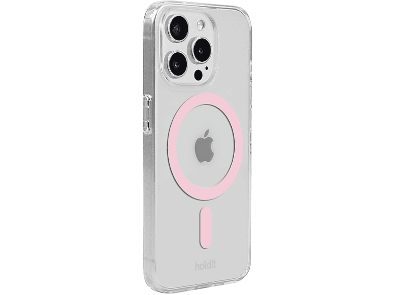 HOLDIT MagSafe Case, Backcover, Apple, iPhone 15 Pro Max, Pink/Transparent