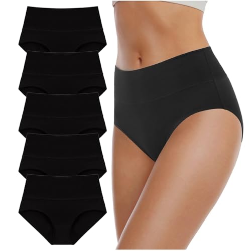 CSHE 5er Pack Unterhosen Damen Baumwolle Seamless Slips Nahtlos Hipster Damen Unterwäsche Sexy Hohe Taille Panties XS-3XL