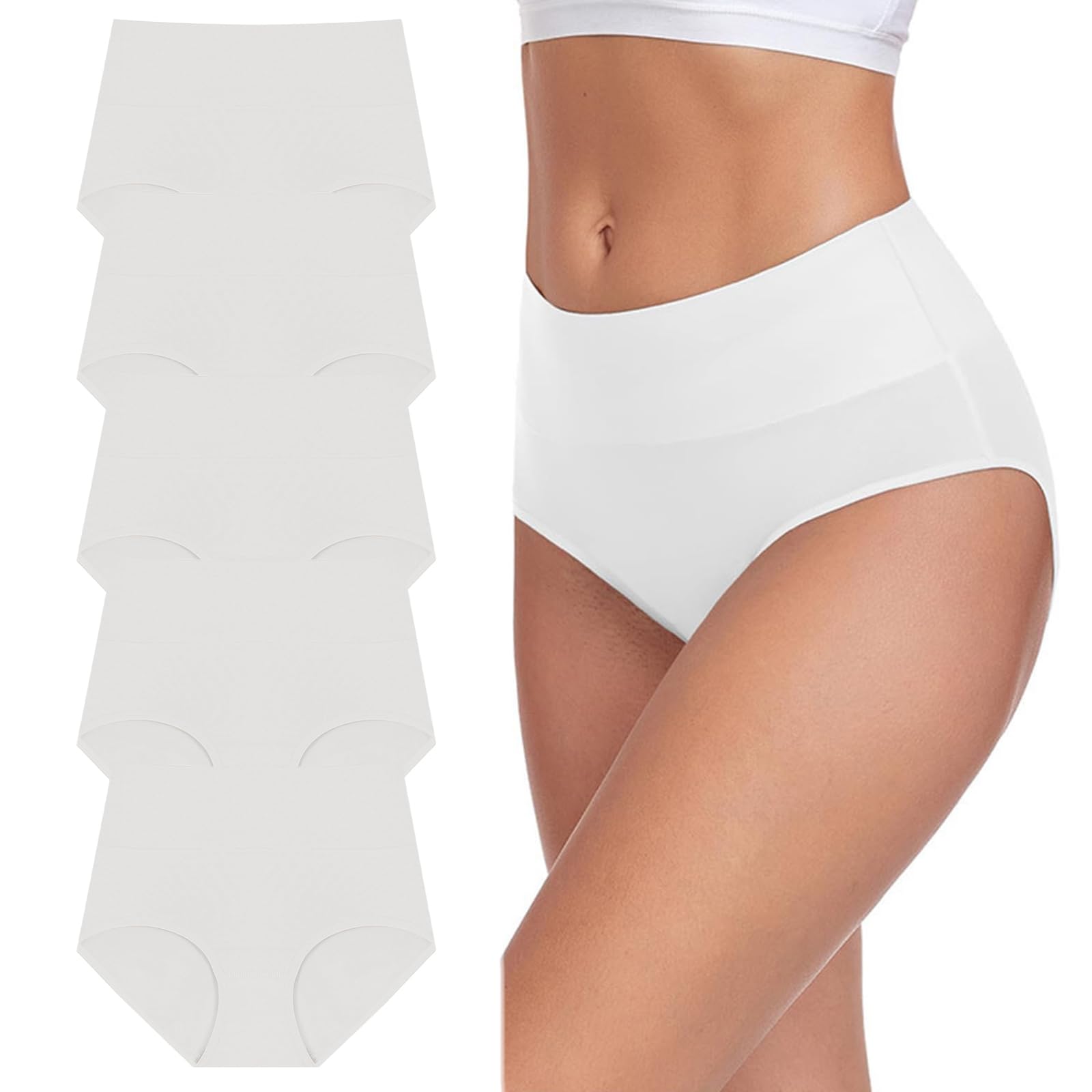 CSHE 5er Pack Unterhosen Damen Baumwolle Seamless Slips Nahtlos Hipster Damen Unterwäsche Sexy Hohe Taille Panties XS-3XL