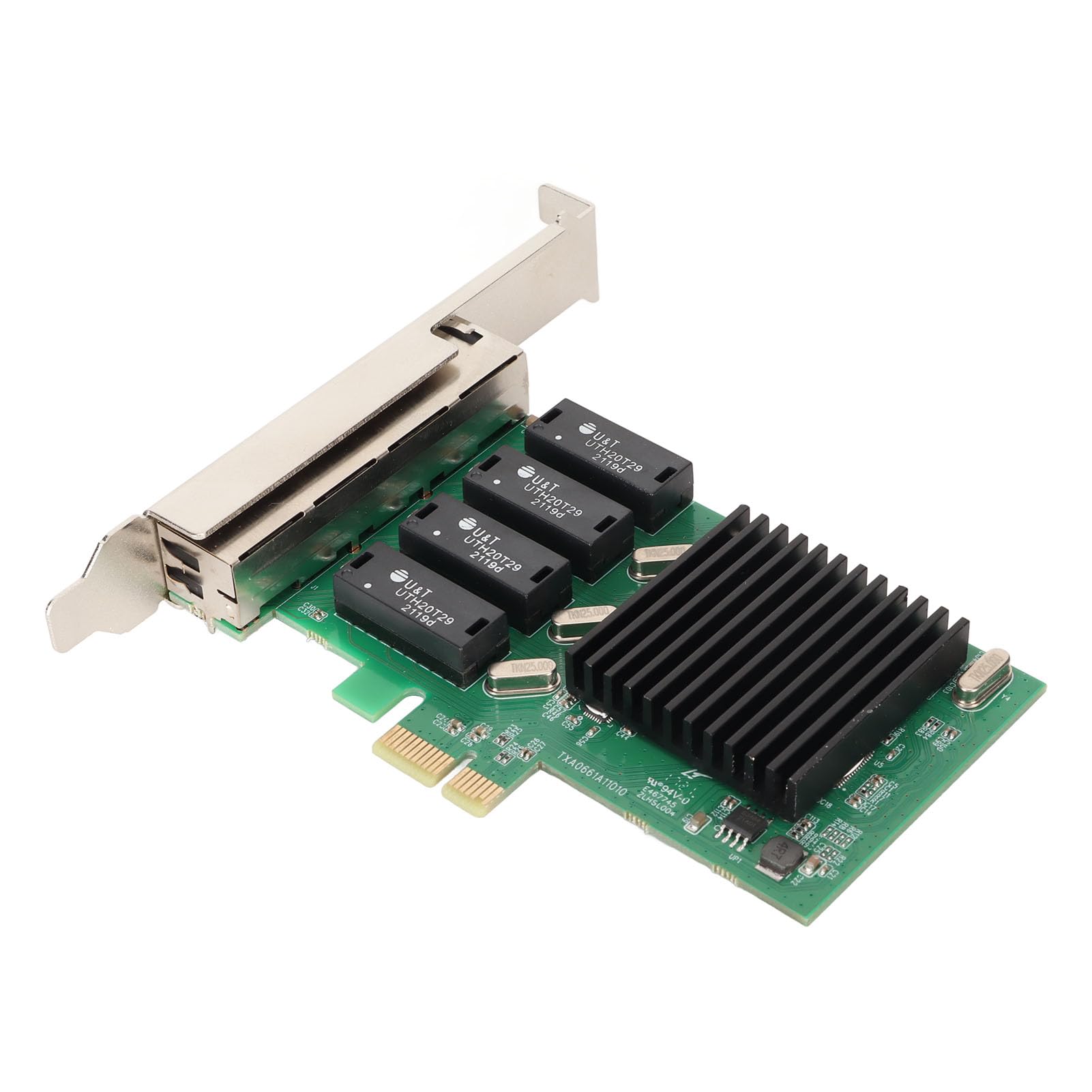 PCIe-Netzwerkkarte, 4-Port-Gigabit-Ethernet-Karte, RTL8111H-Netzwerkadapter, Schnelle Kühlung, 10/100/1000 Mbit/s-Übertragung, für Server-Desktop-Computer