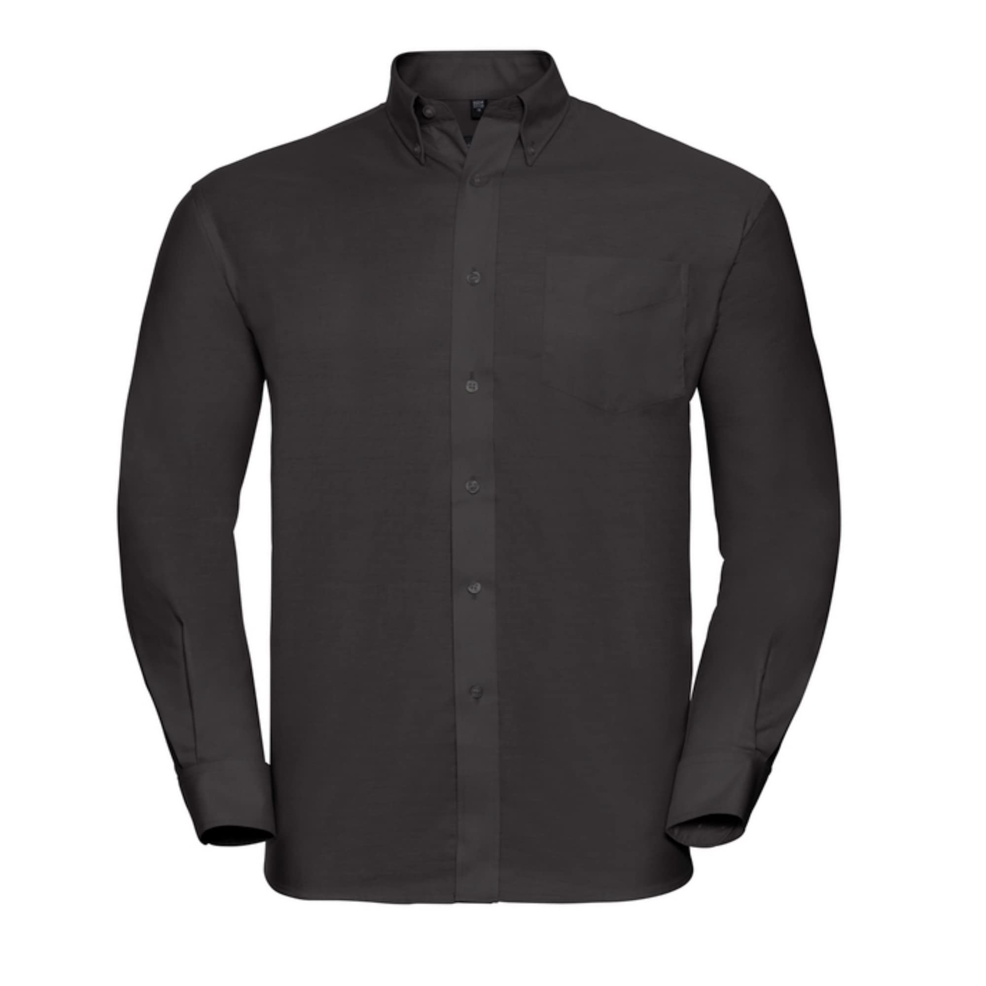 Herren Langarm Business Oxford Oberhemd mit Button-Down Kragen Easy Care Pflegeleicht Rückenpasse S bis 6XL, Black 3XL