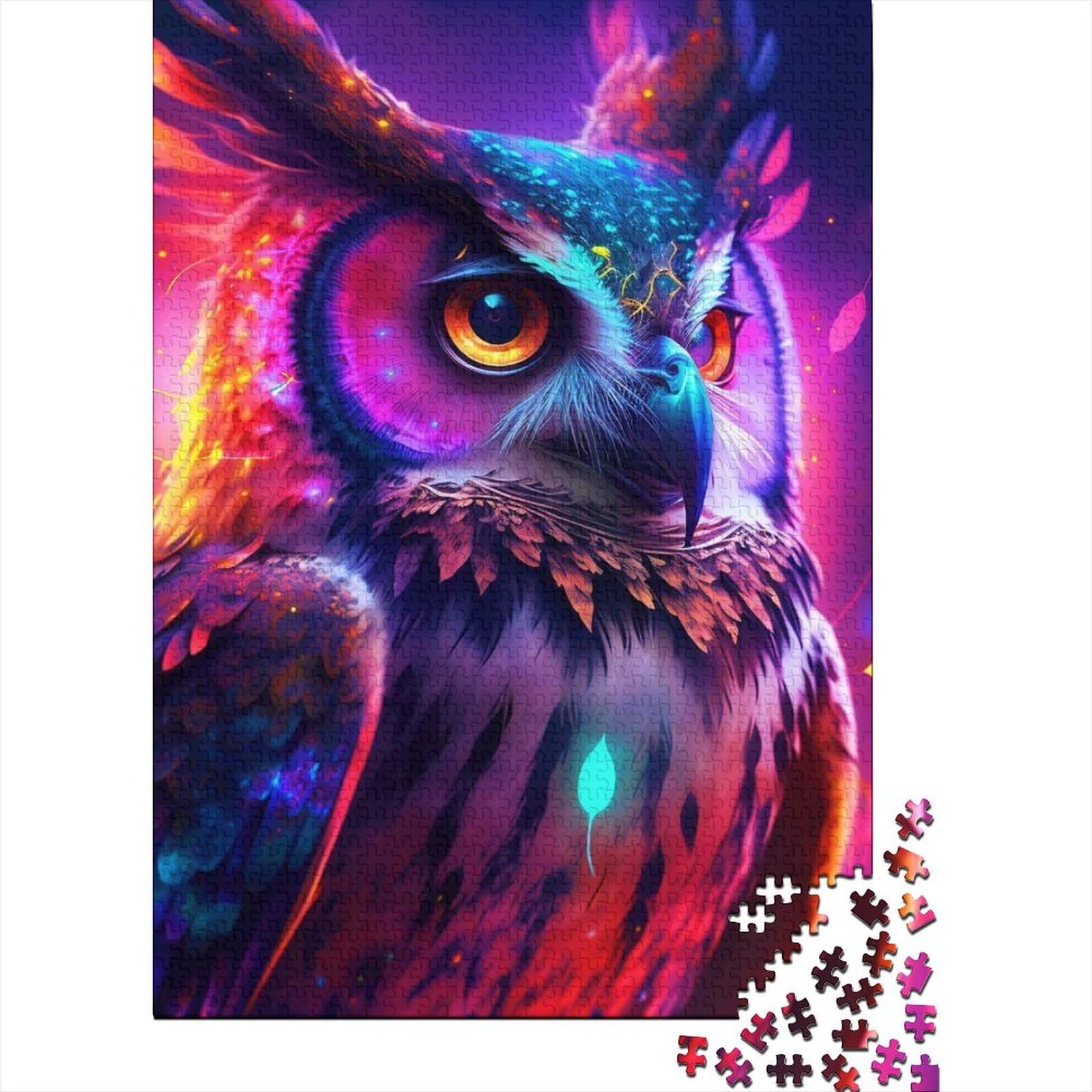 Magic Owl Puzzle 1000 Teile für Teenager Geschenke Puzzle für Erwachsene Teenager ganze Familie und die 75x50cm