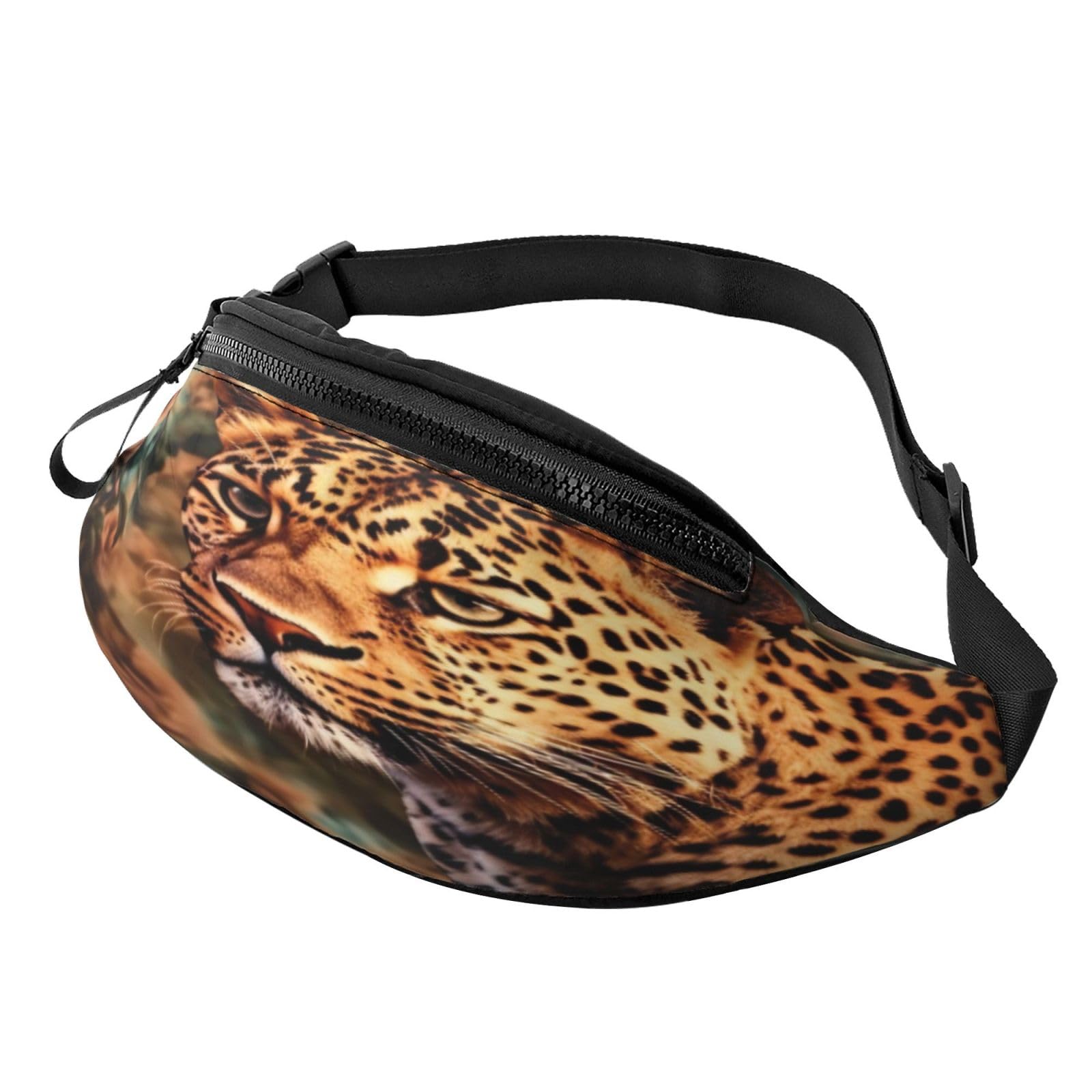 Bauchtasche mit Weihnachtsmann-Motiv, leichte Hüfttasche für Reisen und den täglichen Gebrauch, leopard, Einheitsgröße