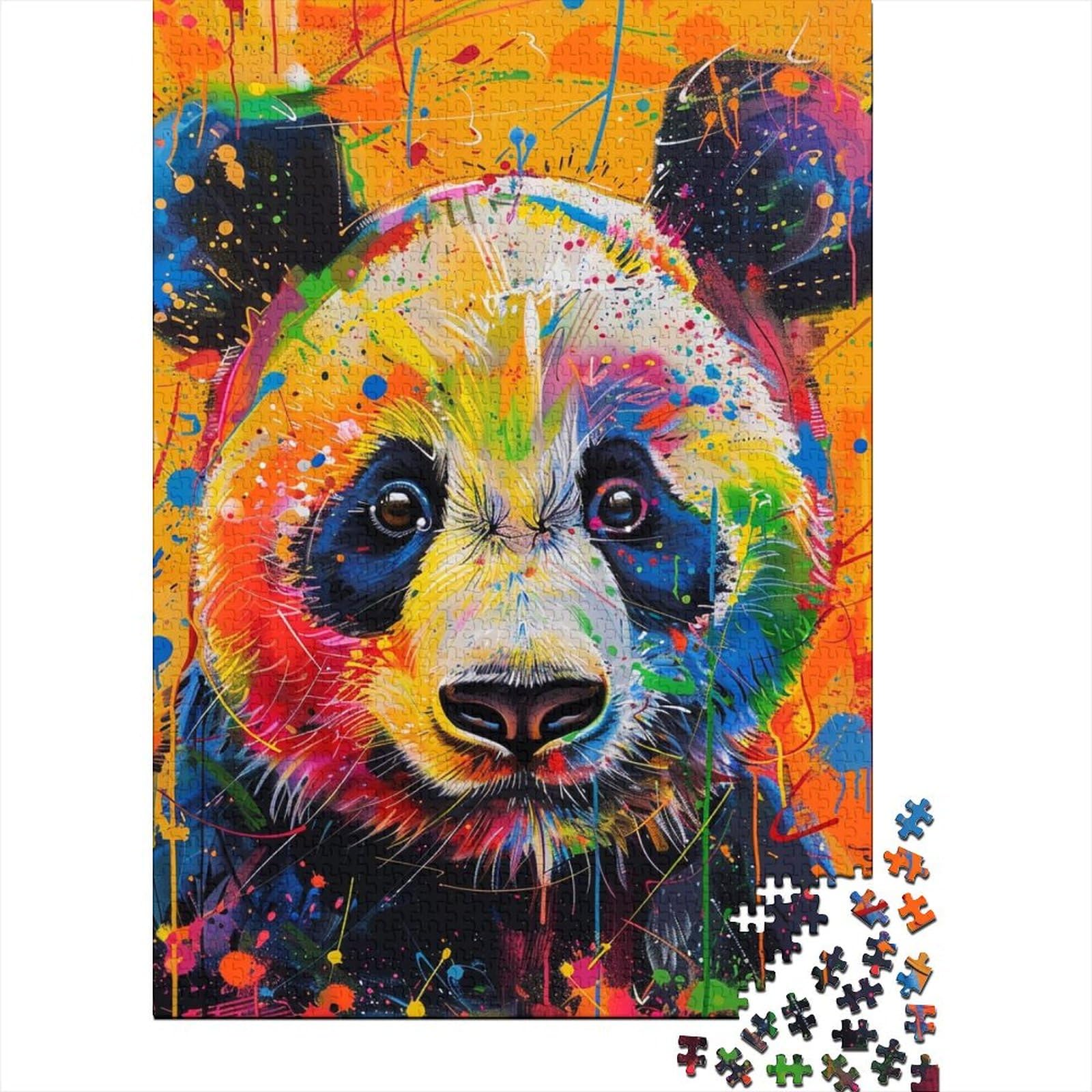 Tierpanda-Holzpuzzle für Erwachsene, Puzzles, schwierige und anspruchsvolle Puzzles mit 1000 Teilen, schwierige und anspruchsvolle Puzzles mit 1000 Teilen 29,53x19,69 Zoll