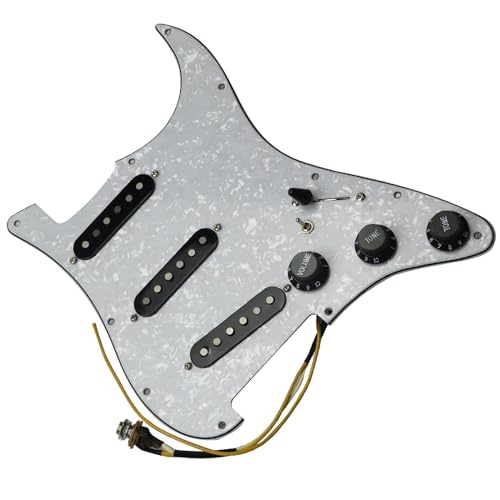 Standard-Pickguard-Tonabnehmer 7-Wege-Typ, voll bestücktes, vorverdrahtetes Schlagbrett, SSS-Single-Coil-Tonabnehmer, exquisites Set für E-Gitarre (Color : O)