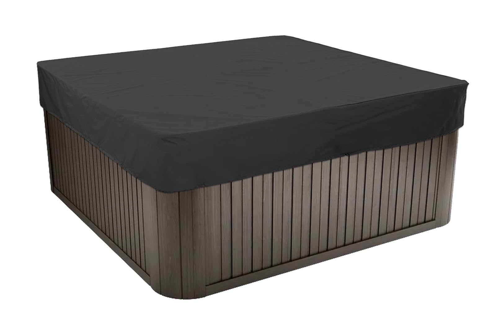 Outdoor Whirlpool-Abdeckung, Allwetter Garten Spa Abdeckung aus 210D Oxford, Wasserdicht, Staubdicht, UV-geschützt Poolabdeckung Quadrat,Schwarz,220x220x30cm