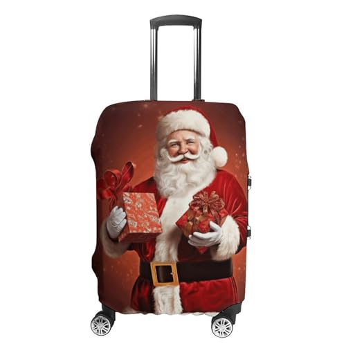 CSGJMYGS Reisegepäckhülle, elastisch, waschbar, modisch, kratzfest, Aquarellfarben, Tannenzapfen, Koffer-Schutz, passend für 45,7 - 81,3 cm Gepäck, Weihnachtsdekoration, Weihnachtsmann-Geschenk, XL