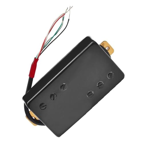 Zweizeilige Messingabdeckung für Gitarren-Humbucker-Steg-Pickup, 4-Spulen-Kabel, Coil-Splitting-Pickup, Schwarz Single-Coil-Tonabnehmer (Color : Neck)