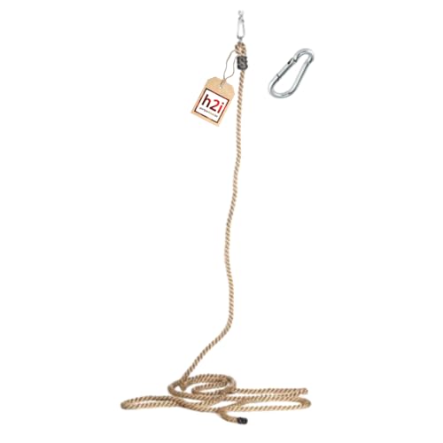 h2i Kinder Kletterseil Knotenseil von 200 cm bis 800 cm mit und ohne Knoten incl. Karabiner zum Einhängen (5,7 m Ø 28 mm 0 Knoten)