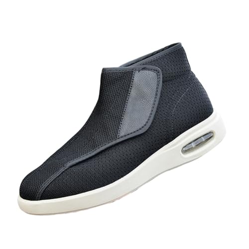 Herren -Diabetikerödeme, Schuhe, Herren Memory Schaum Weit Bequem Verstellbare Diabetische Schuhe, Geschwollene Füße Wandeln Ödem -Turnschuhe, Stiefel, Für Ältere Menschen (Color : Black, Size : 43