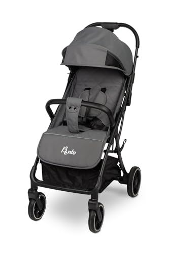 CARETERO Bento Kinderwagen - Kompakt und funktionell - Automatisch zusammenklappbar - Leicht zu transportieren, einfach zu fahren - von 6 Monaten bis 22 kg - 68x50x105cm - Graphit