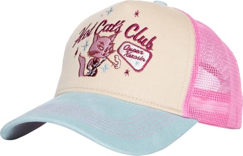 Queen Kerosin Damen Trucker Cap | Cat | 50S | 1950 | Vintage | Rockabella | Rockabilly | Retro | Mesheinsatz | Verstellbar | Kappe Hot Cats Club