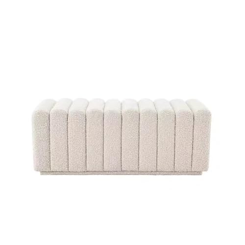 Sitzbank für Schlafzimmer Schlafzimmerbank, Bouclé-Stoffbank for Bettende und Eingangsbereich, Loveseat Ottoman-Fußhocker, Schlafzimmerbank, Schminktischbank, Innenbank Bettbank(150*50*40)