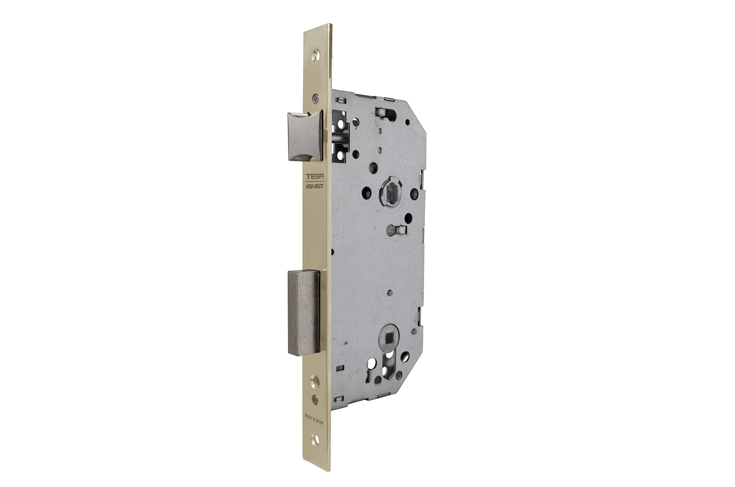 Tesa Assa Abloy 203460HL Serie 2030 Einsteckschloss für Holztüren, Bronze (Messing), Entrada 60mm / Frente Cuadrado