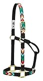 Weaver Leder Nylon Damast Festeingesteller Horse Halfter, Black Chevron, Average horse