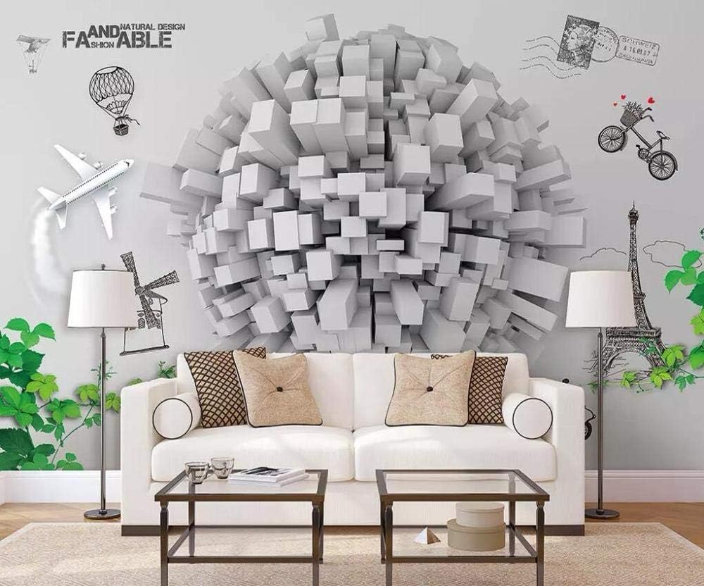 3D Ball Tower Aircraft 3D Tapete Poster Restaurant Schlafzimmer Wohnzimmer Sofa TV Dekorative Wand-250cm×170cm