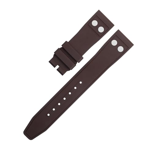 IOTUP Uhrenarmband für IWC Big Pilot Mark Portugieser, 22 mm, Fluorkautschuk mit Nieten, weiches Armband, 20 mm, Achat