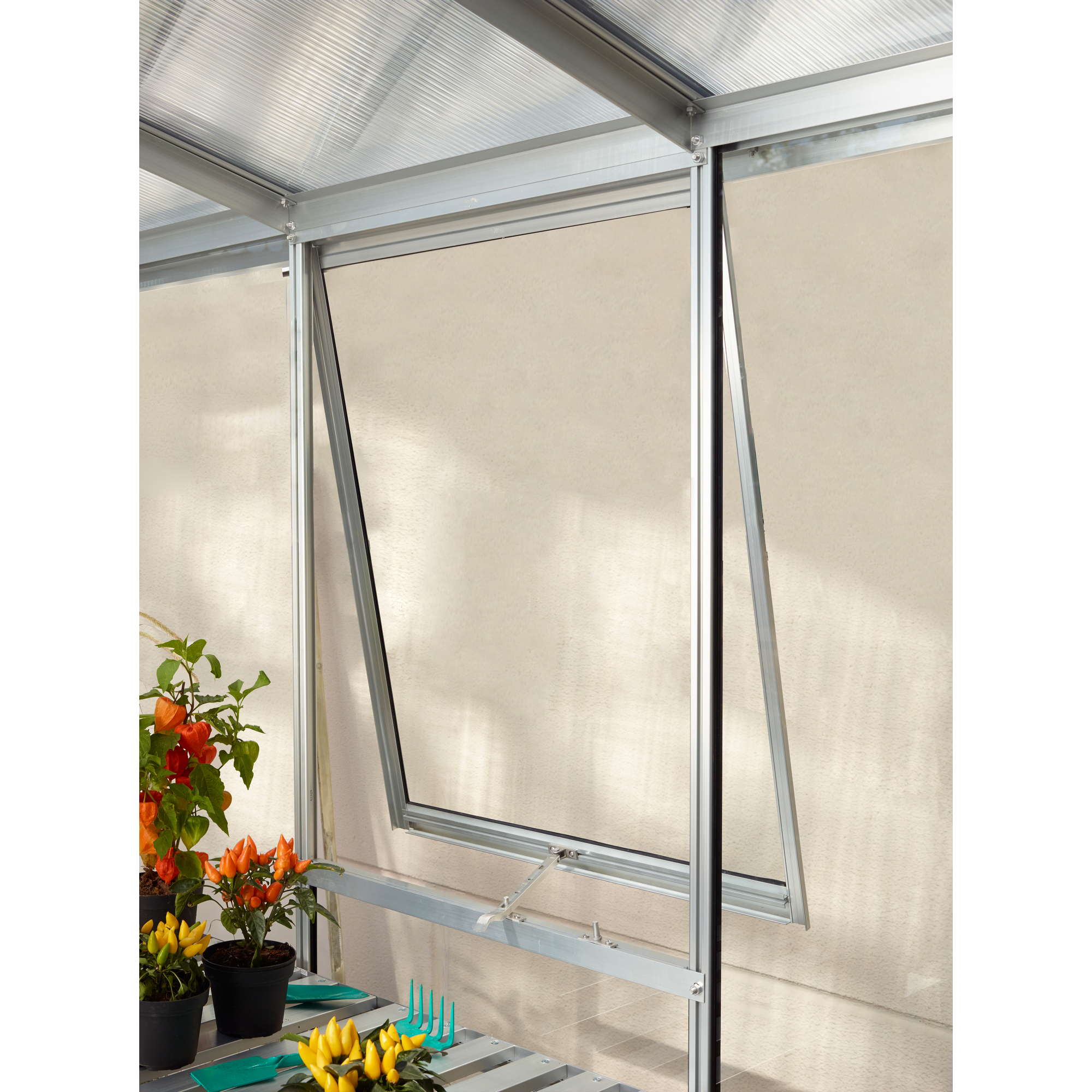 Vitavia Alu-Seitenfenster 'V' aluminiumfarben 59 x 79,2 cm für Gewächshäuser 3