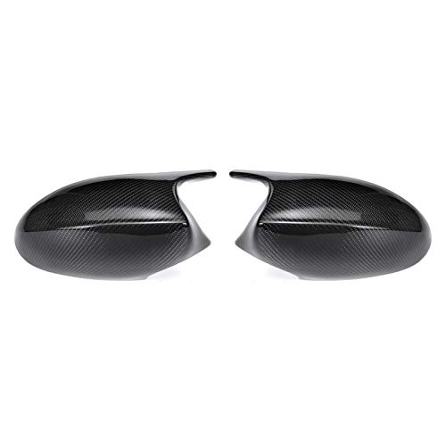 Rückspiegelkappe Ersatz-Rückspiegel-Abdeckungen, 2xMirror Abdeckung Auto-Seitentürrückseitenspiegel Abdeckkappe for BMW E90 E91 E92 E93 2005-2007 2006-2009 M3 Stil E80 E81 E87(Real Carbon Fiber)