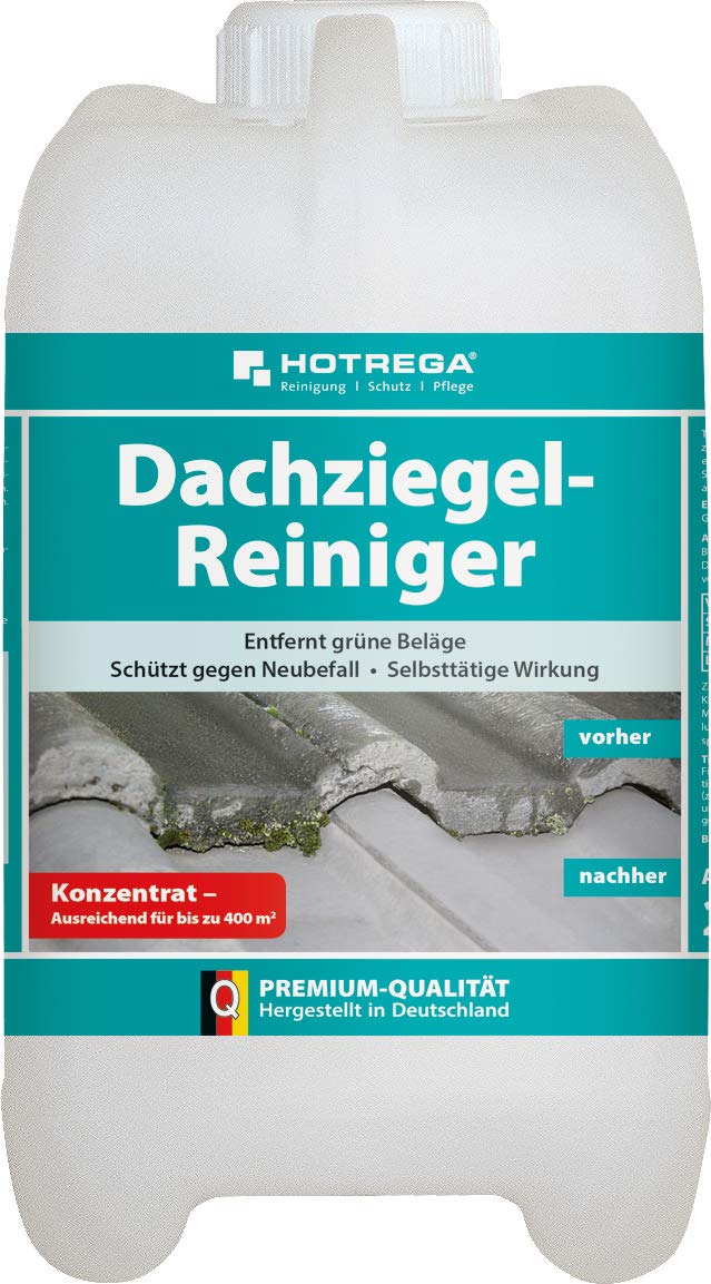 HOTREGA Dachziegel Reiniger Konzentrat – Effektives Reinigungsmittel für Beton, Ton und glasierte Dachziegel (2 Liter)