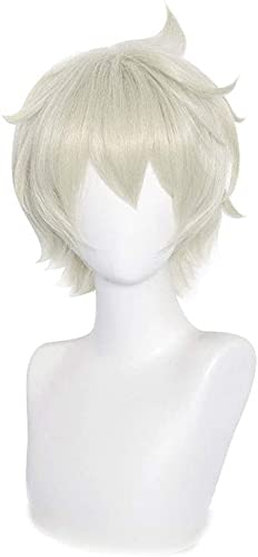 LINLINCD-Anime Coser Wig Genshin Impact Cosplay Perücken gestreift grün 85 cm lang rechts langlebig SYNTHETIC HEILS HAPS HALLOWERN Karneval Party+Perücke (Motiv: Bennett)